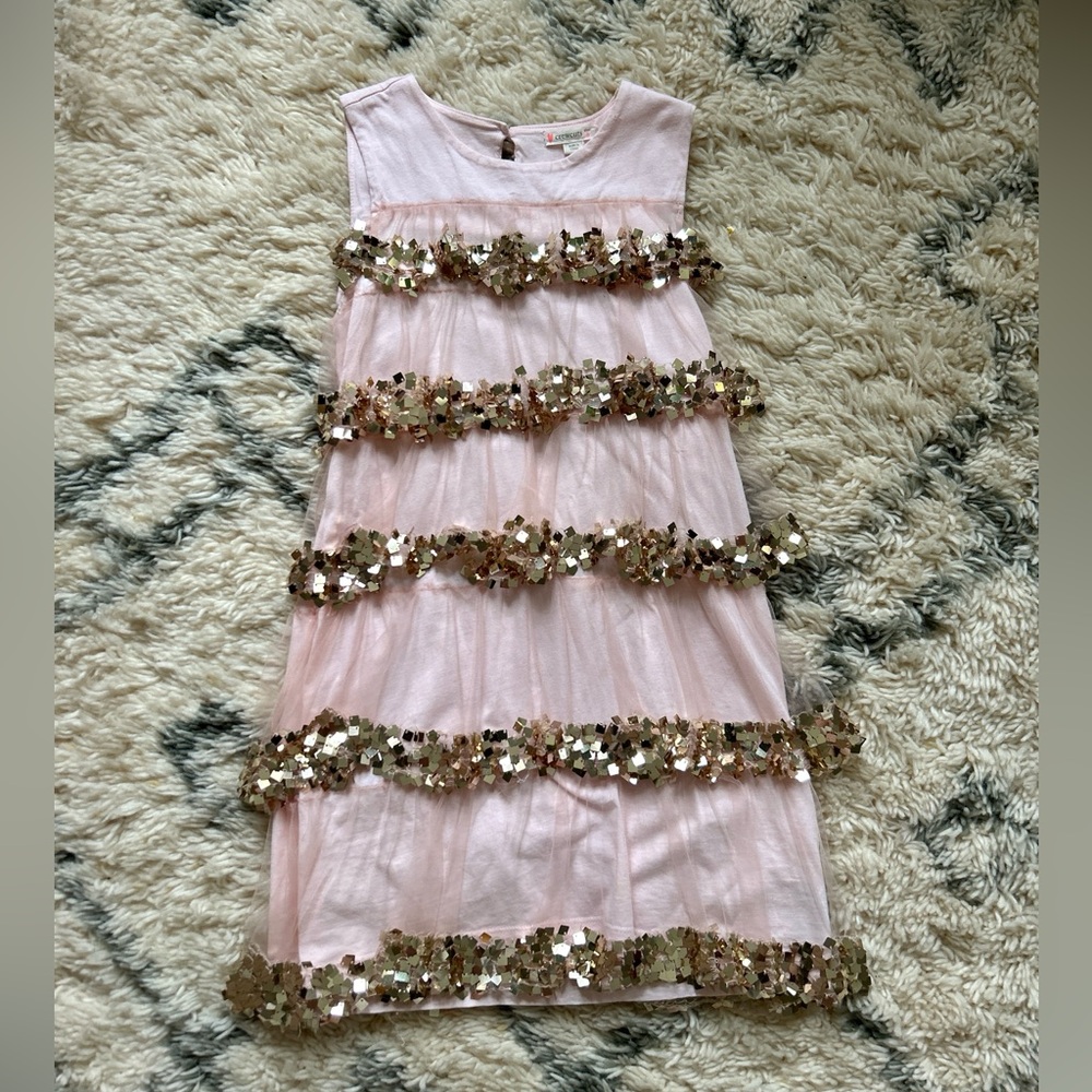Crewcuts Pink Dress with Gold Sequins